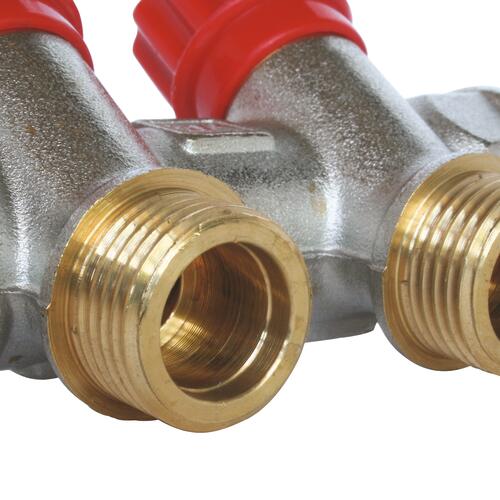 Collecteur sanitaire mâle-femelle 3/4'' (20/27), 3 départs, avec vanne mâle 1/2'' (15/21) easy lock - Somatherm